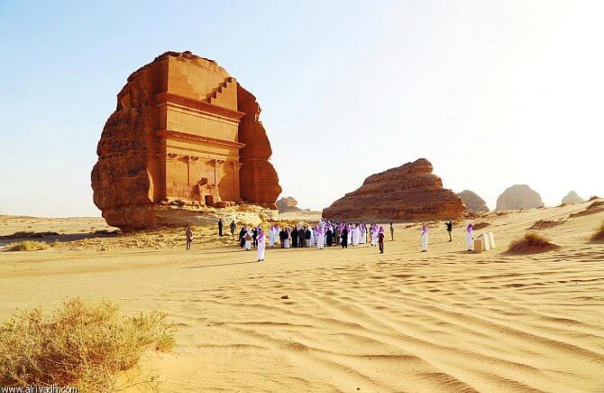 Tourists visiting AlUla with our Saudi Arabia Group Tours