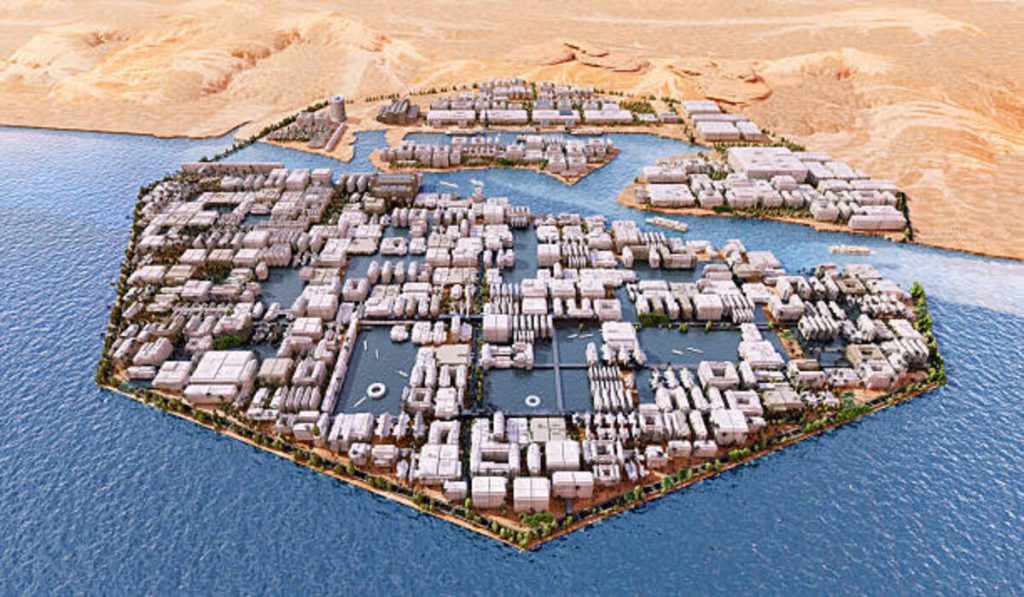 Oxagon smart city ecosystem, part of the NEOM project in Saudi Arabia