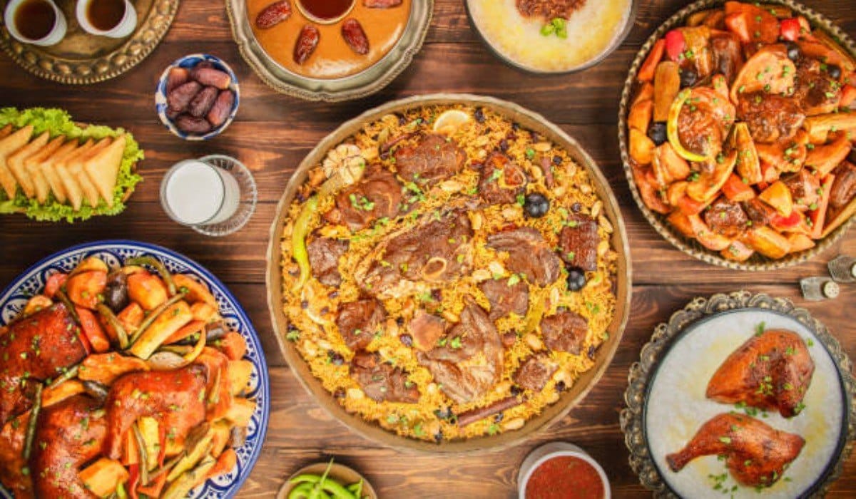 Assorted of Saudi traditional dishes. These dishes are the best representation of the heritage and the heart of Saudi Arabia