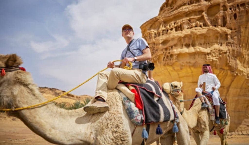 a tourist in a Saudi Arabia tour