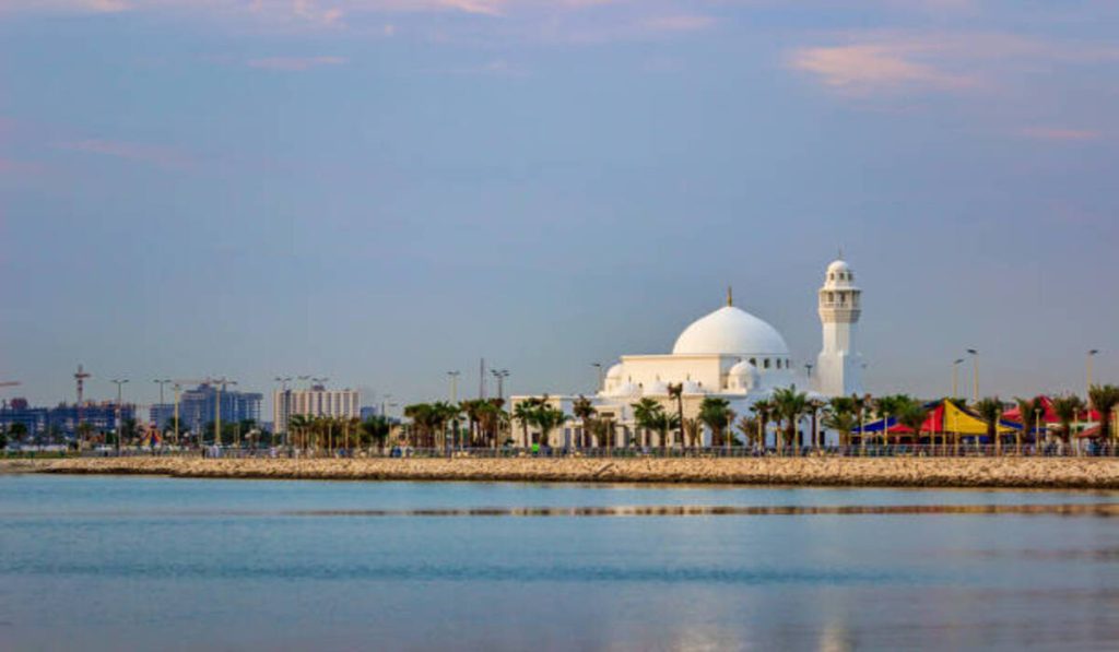 Beautiful Al Khobar Corniche Masjid Morning view -Saudi Arabia.